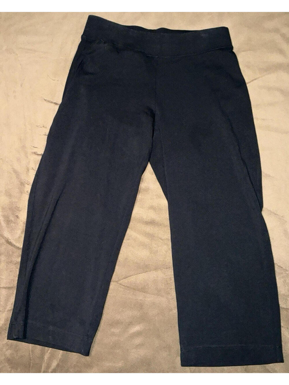 Lands End Casual Active Yoga Workout Pants Black Women’s Size M Relaxed Fit